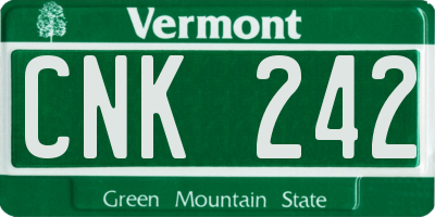 VT license plate CNK242