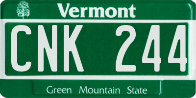 VT license plate CNK244
