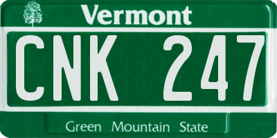 VT license plate CNK247