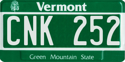 VT license plate CNK252