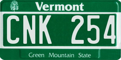 VT license plate CNK254