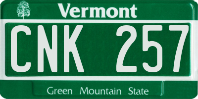 VT license plate CNK257
