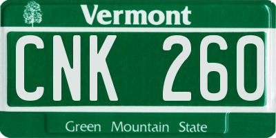 VT license plate CNK260