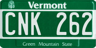 VT license plate CNK262