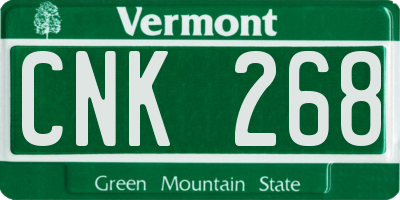 VT license plate CNK268