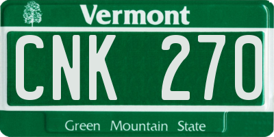 VT license plate CNK270