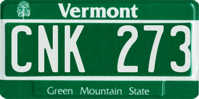 VT license plate CNK273