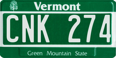 VT license plate CNK274