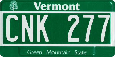 VT license plate CNK277