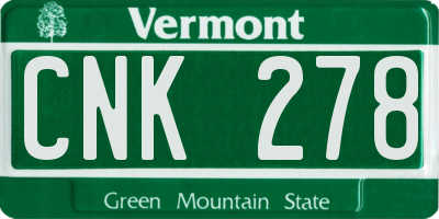 VT license plate CNK278