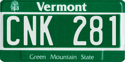 VT license plate CNK281