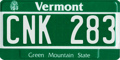 VT license plate CNK283