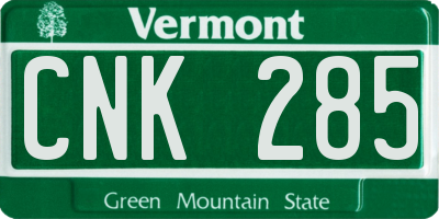 VT license plate CNK285