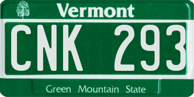 VT license plate CNK293