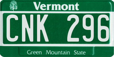 VT license plate CNK296