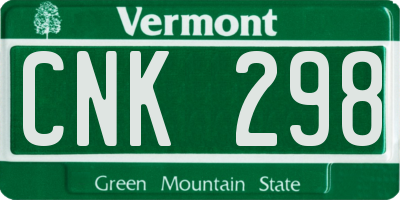 VT license plate CNK298