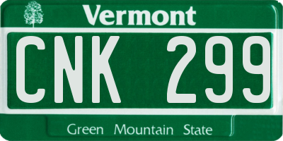 VT license plate CNK299