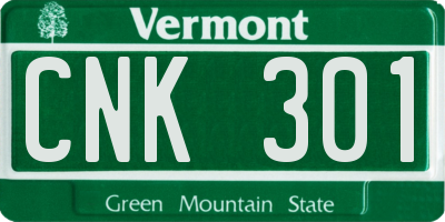 VT license plate CNK301