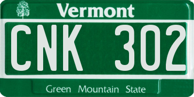VT license plate CNK302
