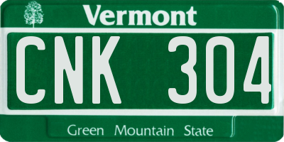 VT license plate CNK304