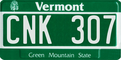 VT license plate CNK307