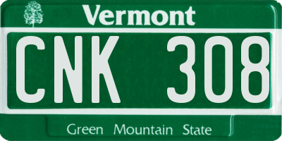 VT license plate CNK308