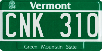 VT license plate CNK310