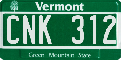 VT license plate CNK312