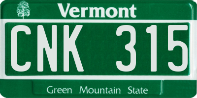 VT license plate CNK315