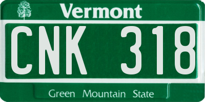 VT license plate CNK318