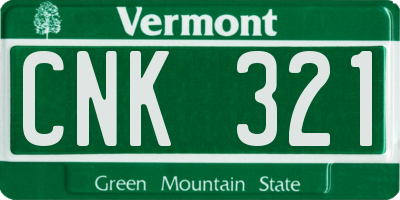 VT license plate CNK321