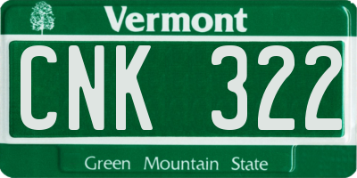 VT license plate CNK322
