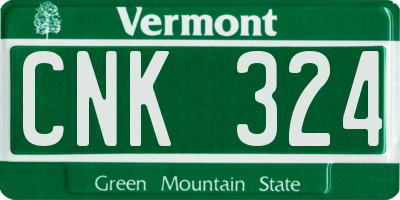 VT license plate CNK324