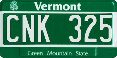 VT license plate CNK325