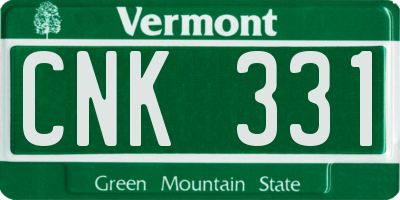 VT license plate CNK331