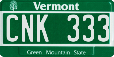 VT license plate CNK333