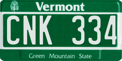 VT license plate CNK334