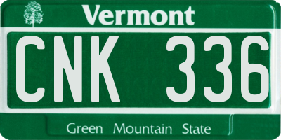 VT license plate CNK336