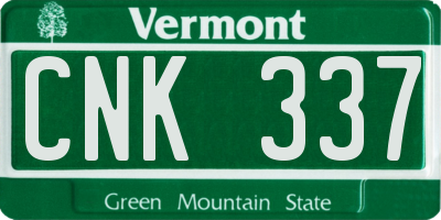 VT license plate CNK337