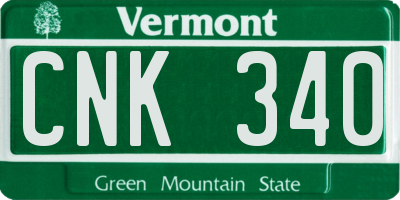VT license plate CNK340
