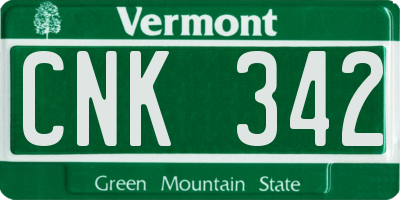 VT license plate CNK342