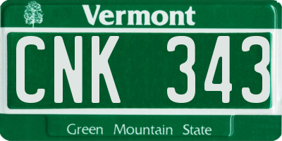 VT license plate CNK343