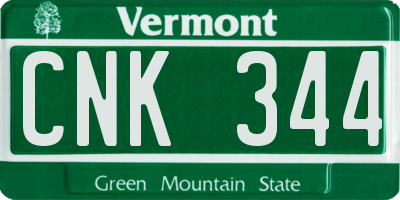 VT license plate CNK344