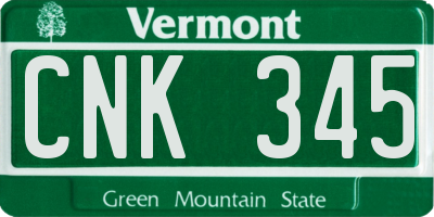 VT license plate CNK345
