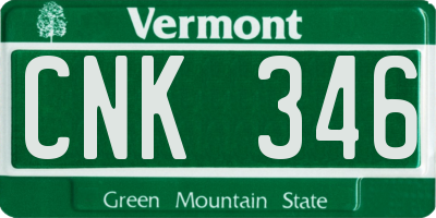 VT license plate CNK346