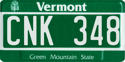 VT license plate CNK348