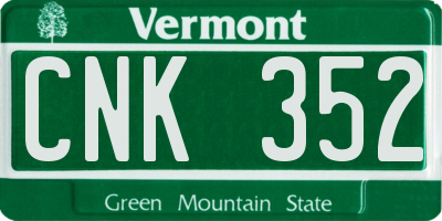 VT license plate CNK352