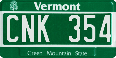 VT license plate CNK354