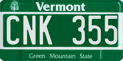 VT license plate CNK355