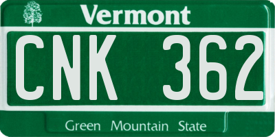 VT license plate CNK362